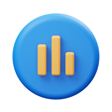 Statistics button  3D Illustration