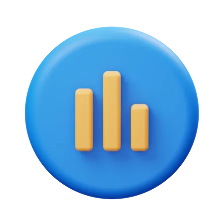 Statistics button  3D Illustration