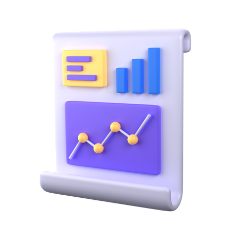 Statistics Report 3D Icon