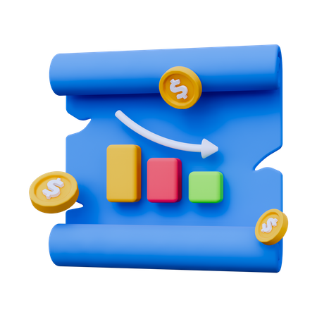 Statistik nach unten  3D Icon