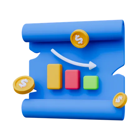 Statistik nach unten  3D Icon