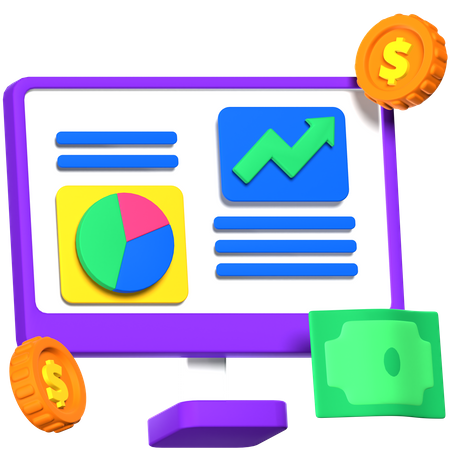 Statistique monétaire  3D Icon