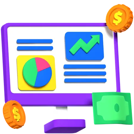 Statistique monétaire  3D Icon