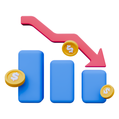 Statistique en baisse  3D Icon