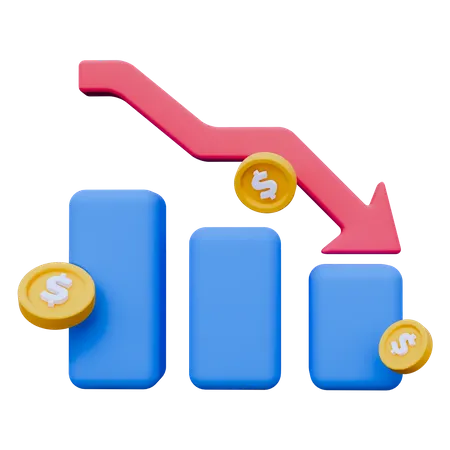 Statistique en baisse  3D Icon