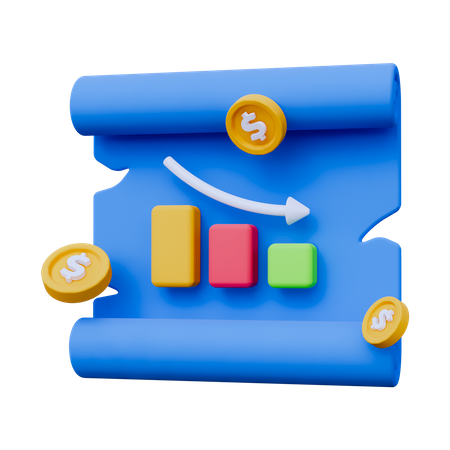 Statistique en baisse  3D Icon