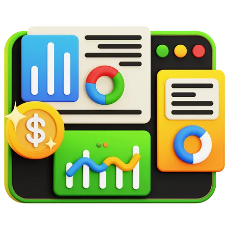 Statistique financière  3D Icon