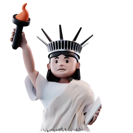 3 D Illustration Statue Of Liberty Cosplay Man 3D Icon