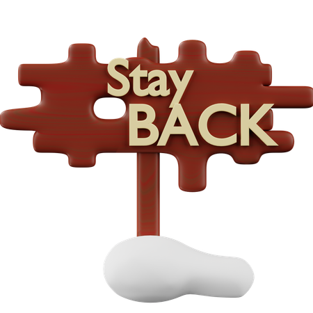 Stay Back Notice  3D Icon