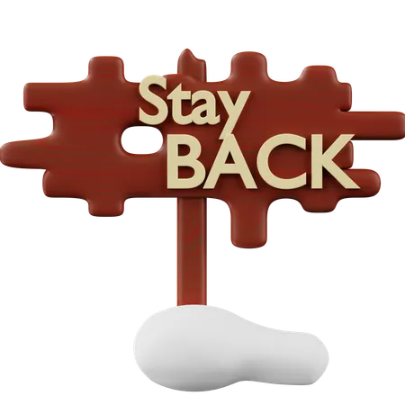 Stay Back Notice  3D Icon