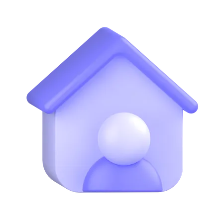 Stay-in-home 3D Icon