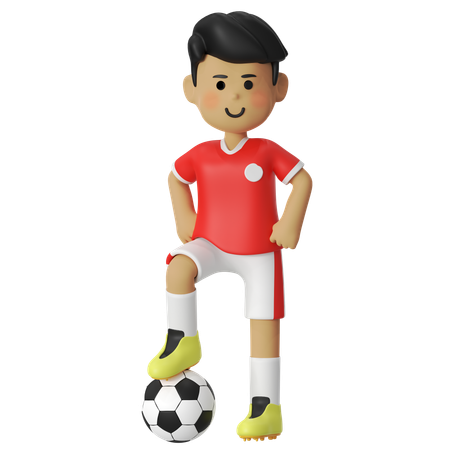 Steady Football Player Boy  3D Icon