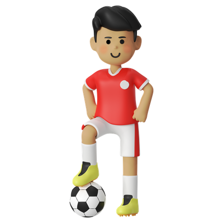 Steady Football Player Boy  3D Icon