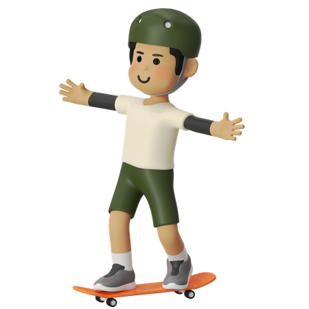 Steady Skateboard Boy  3D Icon