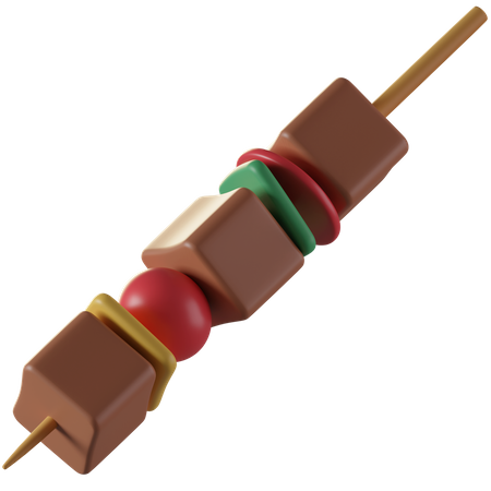 Brochettes de steak  3D Illustration