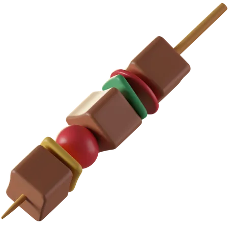 Brochettes de steak  3D Illustration