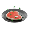 steak dish emoji 3d