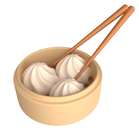 Steamed Bun  3D Icon