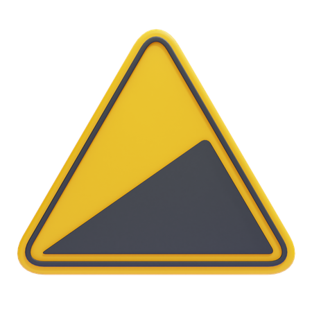 Steep Ascent Warning Sign  3D Icon
