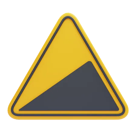 Steep Ascent Warning Sign  3D Icon