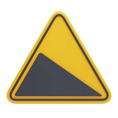 Steep Descent Warning Sign  3D Icon