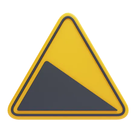 Steep Descent Warning Sign  3D Icon