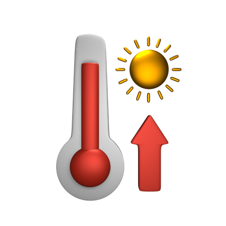 Steigende Temperatur  3D Icon