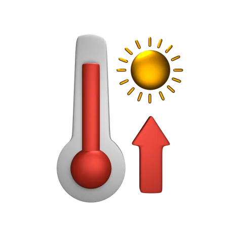 Steigende Temperatur  3D Icon