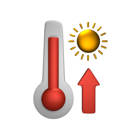 Steigende Temperatur  3D Icon