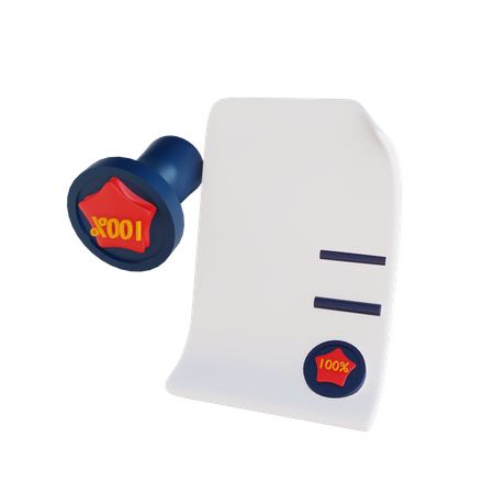 Stempel dokument  3D Illustration