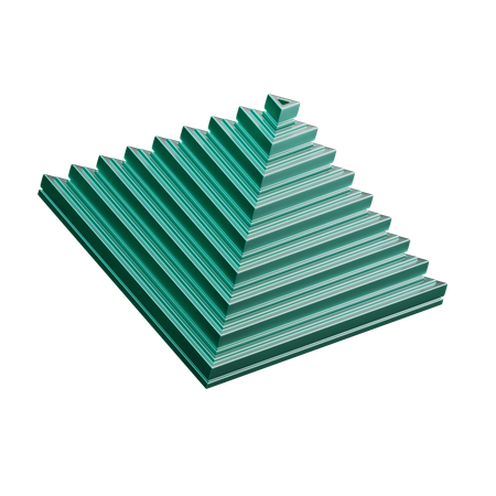 Step Pyramid Shape  3D Icon