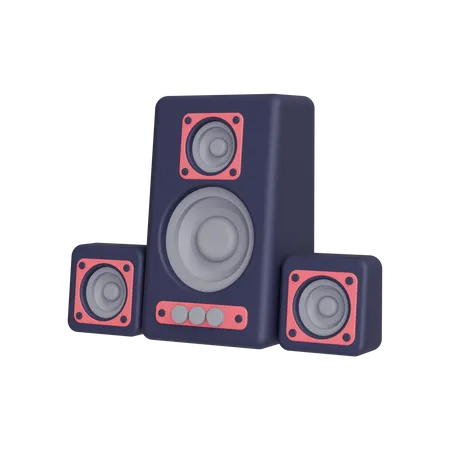 Stereo Speaker  3D Illustration