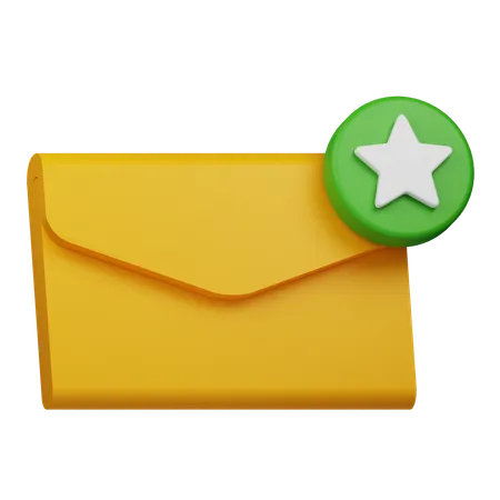 E-Mail mit Stern  3D Icon