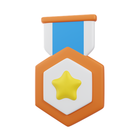 Sternmedaille orange  3D Icon