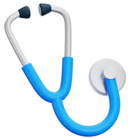 3 D Medical Stethoscope For Doctors Wellness And Online Healthcare Concept Rendering Illustration Of Medical Sign Isolated On The Transparent Background Clinical Diagnostic Listen Heartbeat Medicine Tool Cartoon Cute Cardiology Instrument In Blue Color 3D Icon