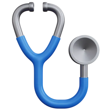 3 D Rendering Blue Stethoscope Isolated 3D Icon