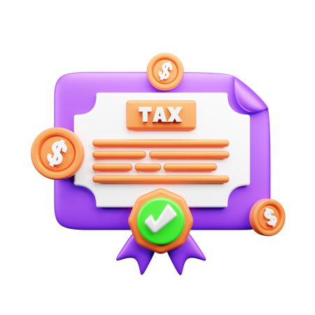 Steuerbescheinigung  3D Icon