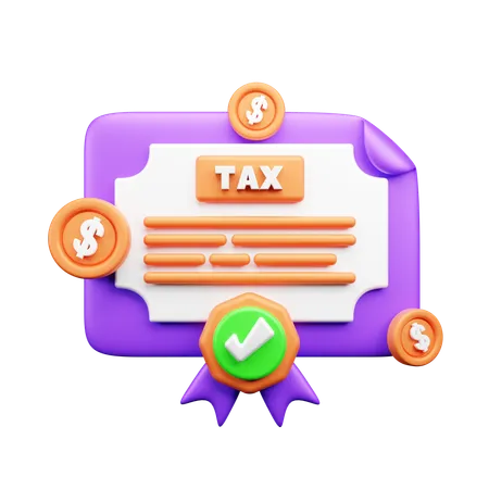 Steuerbescheinigung  3D Icon