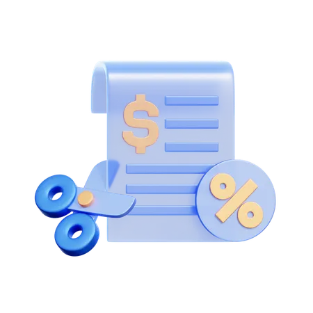 Steuerermäßigung  3D Icon