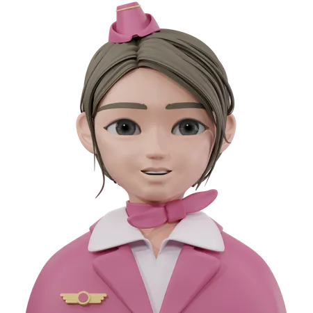 Stewardess  3D Icon