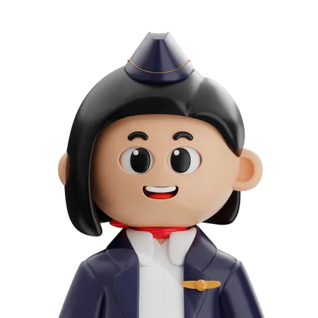 Stewardess  3D Icon