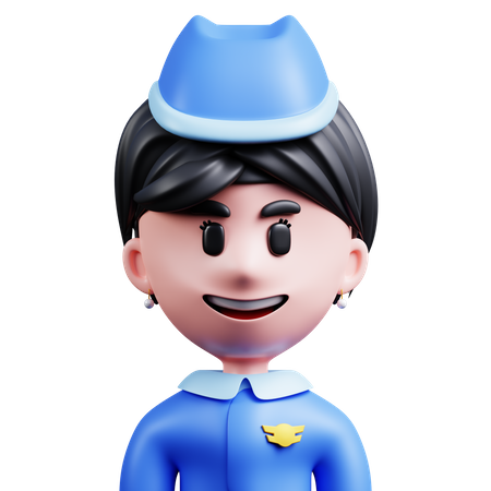 Stewardess  3D Icon