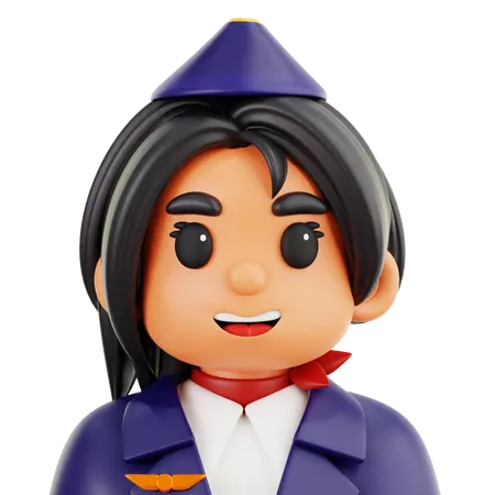 Stewardess  3D Icon