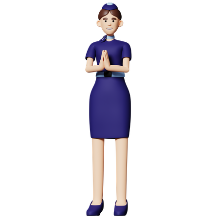 Stewardess  3D Illustration