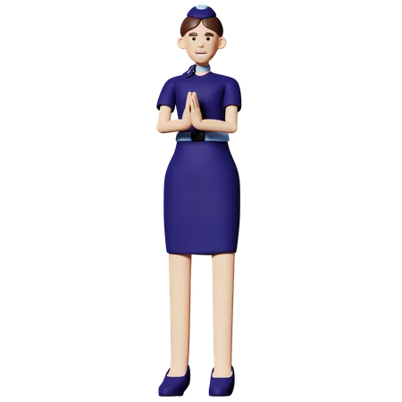 Stewardess  3D Illustration