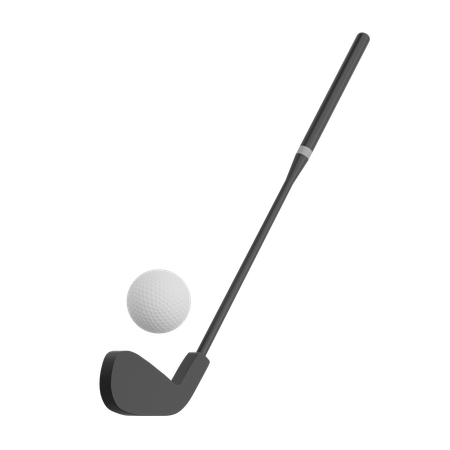 Stick And Golf Ball  3D Icon