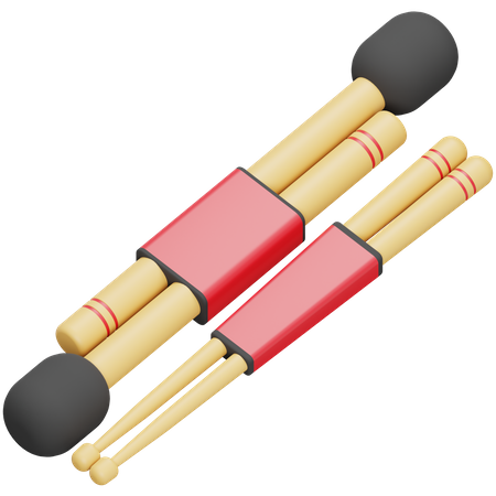 Stick Drum  3D Icon