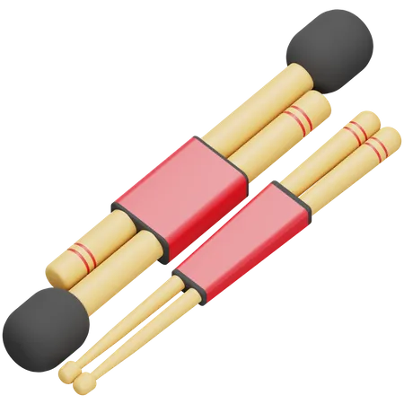 Stick Drum  3D Icon