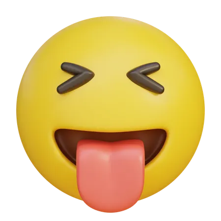 Stick Tongue Out Expression Emoji  3D Icon