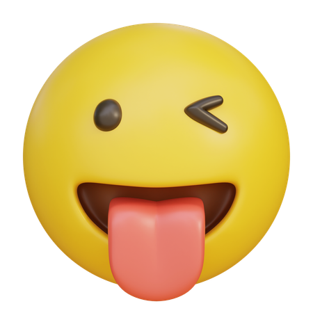 Stick Tongue Out Expression Emoji  3D Icon